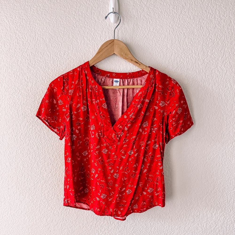 Red Paisley Top